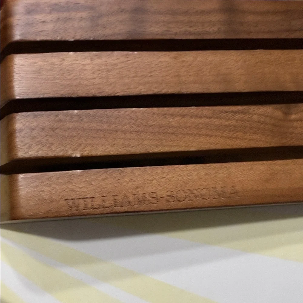 Williams Sonoma Brown Wooden Knife Organizer